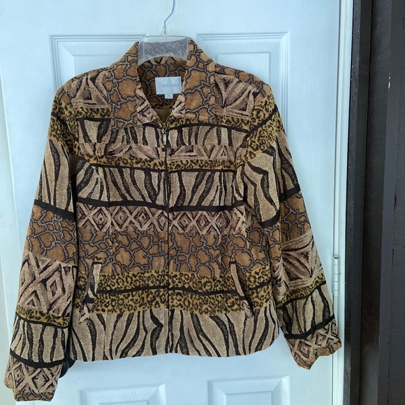 Erin London size M Animal Print Lined Jacket Exc - Picture 1 of 8